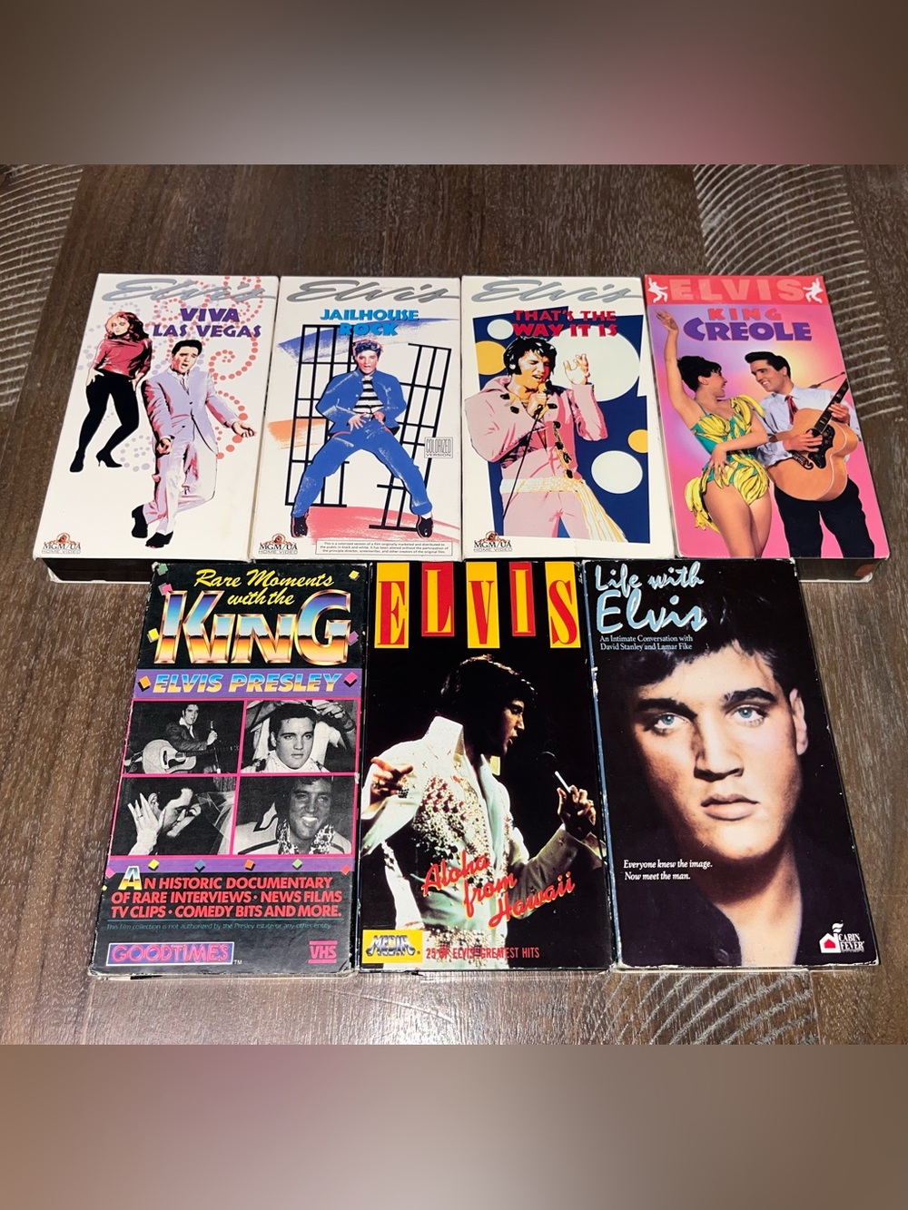Lot of 7 Elvis Presley VHS Movies Viva Las Vegas Jailhouse Rock King Creole